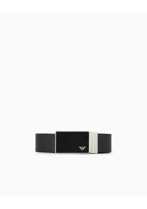 Gift box with reversible belt in full-grain leather and interchangeable buckle