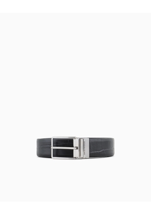 Belt in mock croc leather