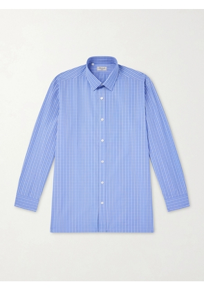 Charvet - Checked Cotton-Poplin Shirt - Men - Blue - EU 38