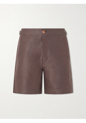 God's True Cashmere - Straight-Leg Linen-Twill Shorts - Men - Brown - S