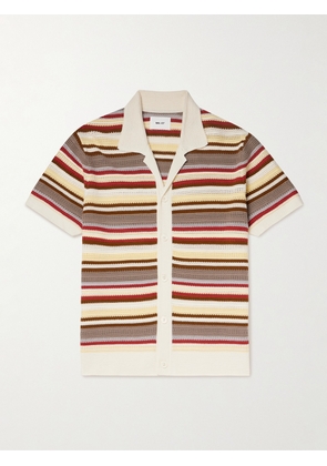 NN07 - Lars 60019 Camp-Collar Striped Organic Cotton Shirt - Men - Neutrals - S