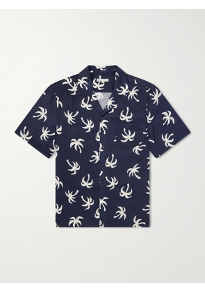 Onia - Camp-Collar Printed Linen and Lyocell-Blend Shirt - Men - Blue - S