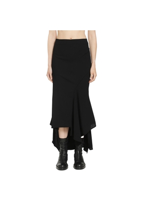 Asymmetric Bias Wool Skirt