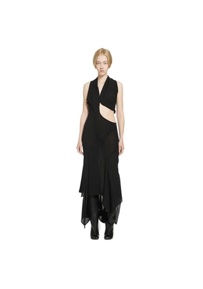Cut-Out V-Neck Dress in SIlk Chiffon