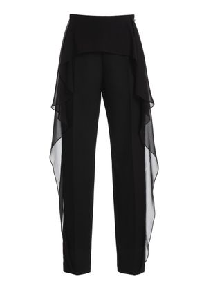 Lanvin Ruffled Straight-Leg Wool Pants - Moda Operandi