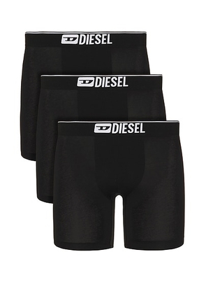 Diesel 3-Pack Stretch Cotton Boxer Briefs in Black - Black. Size L (also in S, M, XL/1X, XXL/2X).