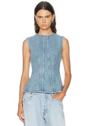 AGOLDE Corbin Shell Top in Danton - Blue. Size M (also in XS, S, L, XL).