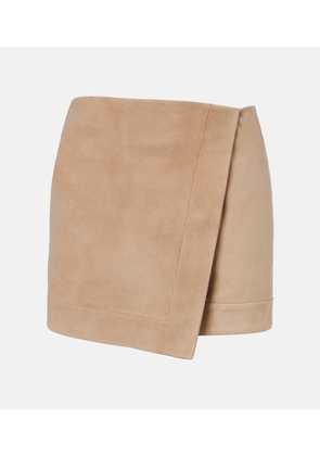 Balmain Suede wrap skirt
