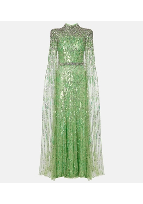 Jenny Packham Opera embellished caped gown
