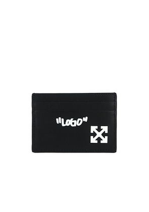 OFF-WHITE Jitney Quote Card Case in Black & White - Black. Size all.