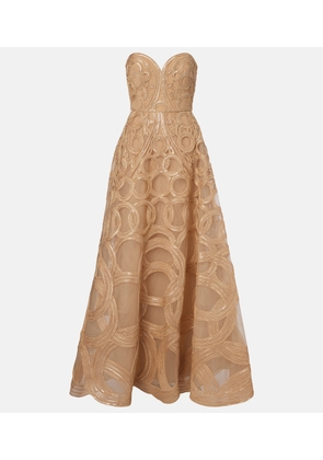 Elie Saab Embellished tulle bustier gown