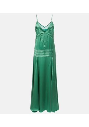 Xu Zhi Embroidered pleated silk satin gown