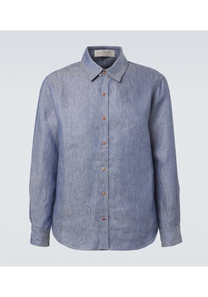 God's True Cashmere Linen denim shirt with carnelian
