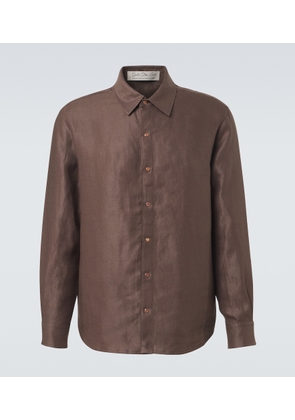 God's True Cashmere Linen shirt with orange sunstone