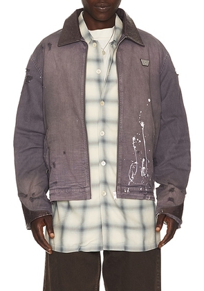 MISBHV 1997 Paint Splatter Canvas Work Jacket in Graphite - Charcoal. Size L (also in S, M, XL/1X).