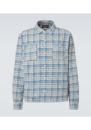RRL Plaid cotton and linen jersey shirt