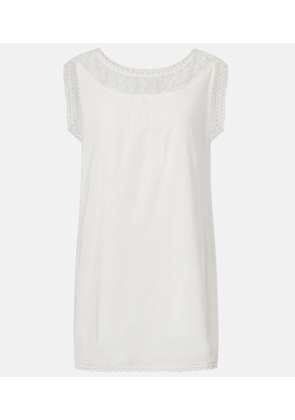 Posse Danielle lace-trimmed cotton minidress