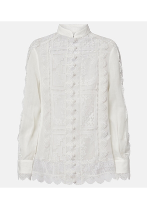Zimmermann Floral lace ramie shirt