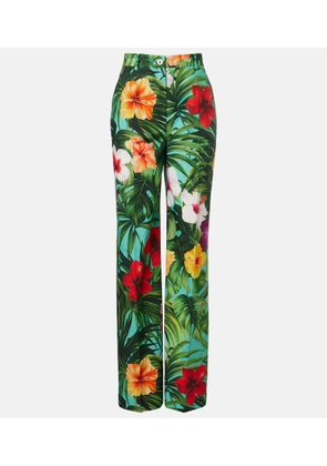Dolce&Gabbana Floral cotton wide-leg pants