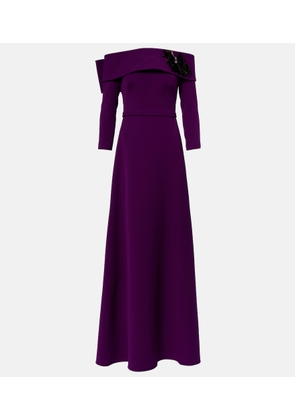 Safiyaa Lunelle embellished off-shoulder crepe gown