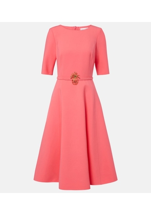 Oscar de la Renta Belted wool-blend midi dress