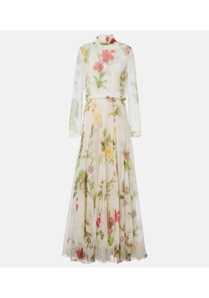 Oscar de la Renta Floral silk chiffon gown
