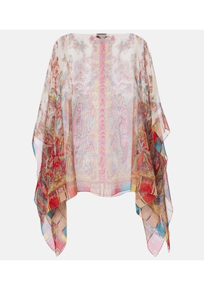 Etro Printed silk cape