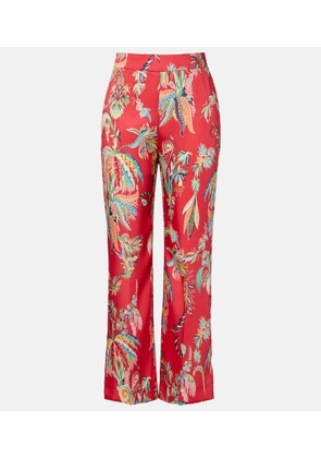 Etro Printed twill straight pants