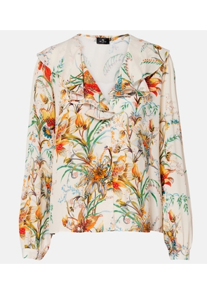 Etro Floral ruffled shirt