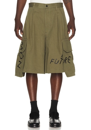 COMME des GARCONS SHIRT Cargo Pocket Shorts in Khaki - Olive. Size XL/1X (also in M).