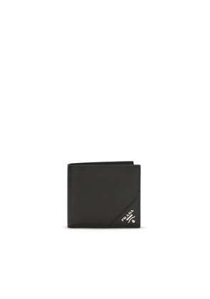 Prada Black Calf Leather Bos Taurus Wallet