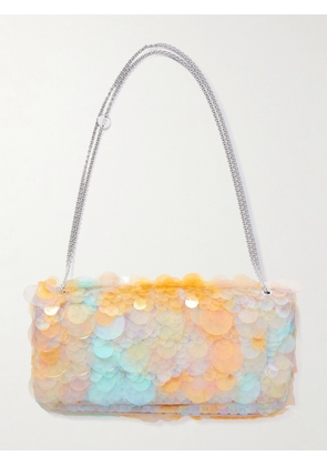 RABANNE - Sequined Satin Shoulder Bag - Orange - One size