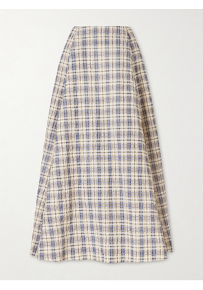BERNADETTE - Checked Seersucker Maxi Skirt - Neutrals - FR 32,FR 34,FR 36,FR 38,FR 40,FR 42,FR 44,FR 46