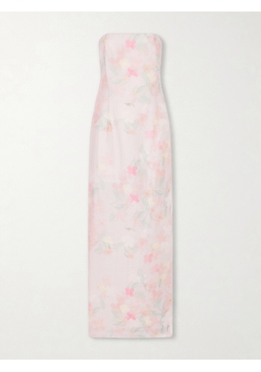 BERNADETTE - Elora Strapless Floral-print Tencel™-blend Organza Maxi Dress - Pink - FR 32,FR 34,FR 36,FR 38,FR 40,FR 42,FR 44,FR 46