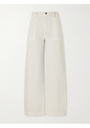 FRAME - The Bow Cargo High-rise Straight-leg Cotton Pants - Gray - 23,24,25,26,27,28,29,30,31,32,33
