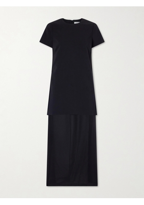 La Ligne - Crepe And Chiffon Maxi Dress - Black - xx small,x small,small,medium,large,x large