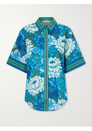 ALÉMAIS - Margo Striped Floral-print Organic Cotton-voile Shirt - Multi - UK 4,UK 6,UK 8,UK 10,UK 12,UK 14,UK 16