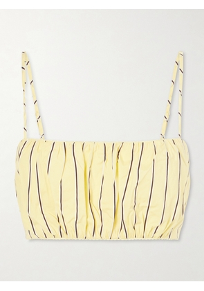 STAUD - Fiore Striped Cotton-blend Top - Yellow - x small,small,medium,large,x large