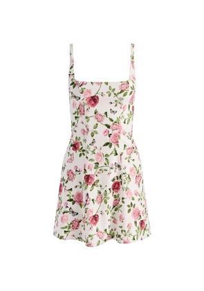 alice + olivia Julia floral-print mini dress - White