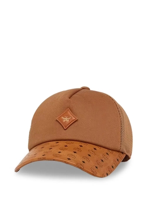 MCM Diamond monogram-print mesh-panelled baseball cap - Brown