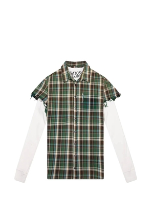 SATOSHI NAKAMOTO Bender layered plaid sweater - Green