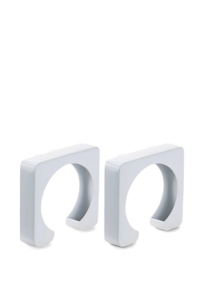 Elisabetta Franchi square rigid cuff bracelets (set of two) - White