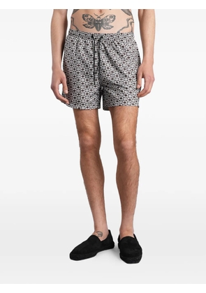 Tagliatore geometric-print drawstring swim shorts - Grey
