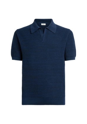 ETRO V-neck short-sleeved knitted sweater - Blue