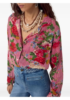 MAISON HOTEL Piti floral-print striped shirt - Red