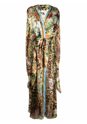 Philipp Plein leopard-print kaftan - Gold