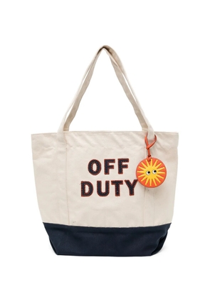 Anya Hindmarch logo-patched canvas tote bag - Neutrals