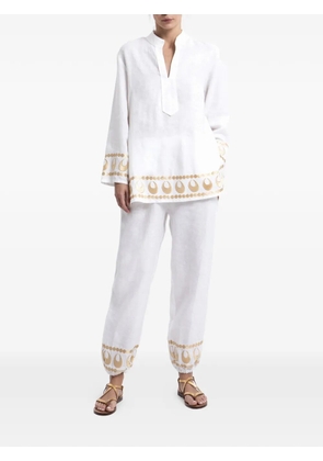 GREEK ARCHAIC KORI Selene embroidered tunic - White