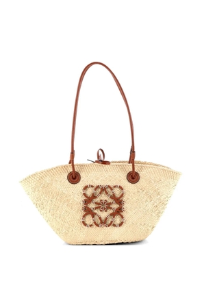 Loewe Pre-Owned Anagram Basket Raffia Small tote bag - Brown