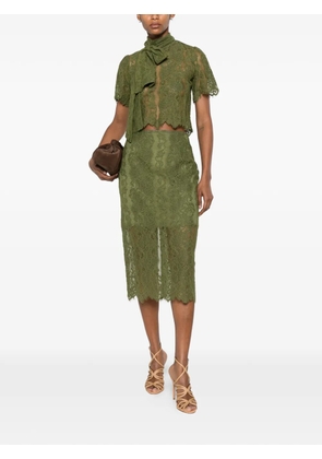 IMPERIAL pussy-bow lace blouse - Green